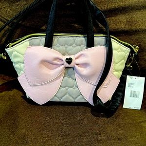 Betsey Johnson purse with a big pink bow! Never been used. New with tags.
